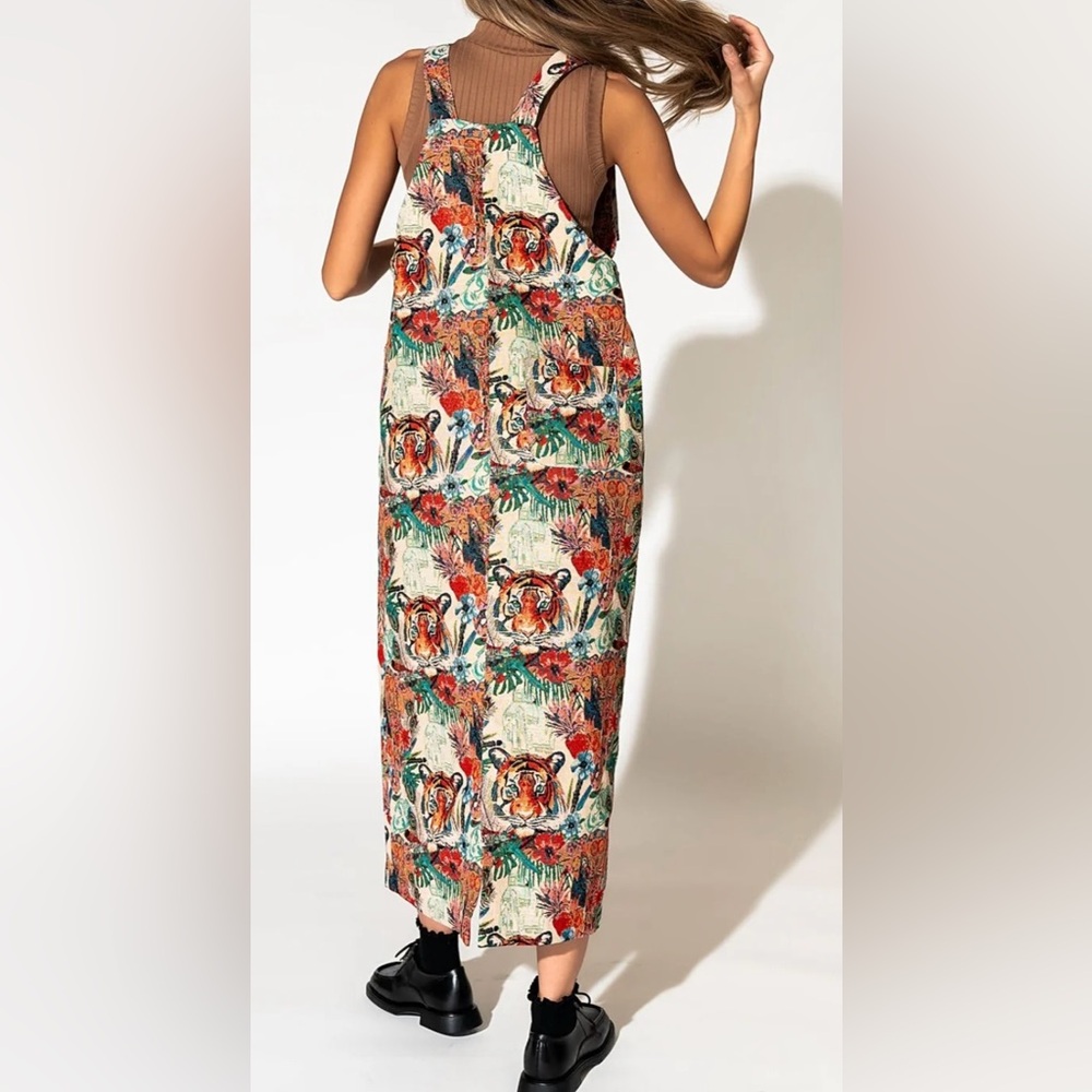 Dressed in LALA Can't Tame Me Overall Dress in Wild Soul Jacquard - Picture 4 of 7